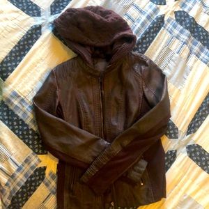 XS Maurice’s faux leather jacket maroon